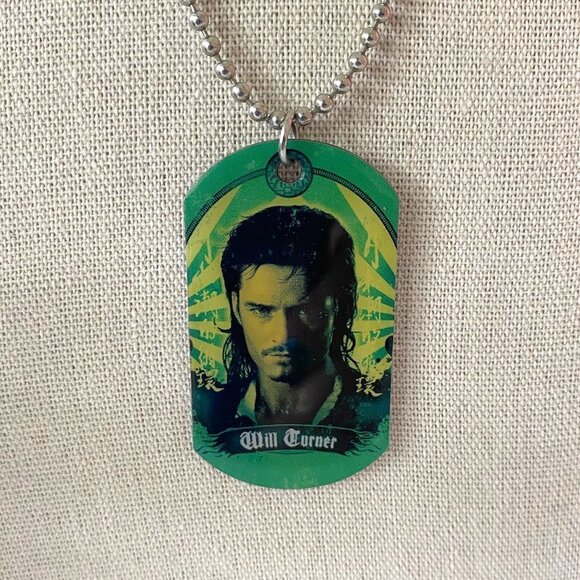 𝅺Orlando Bloom Will Turner Disney Licensed Dog Tag Necklace EUC - Picture 3 of 6